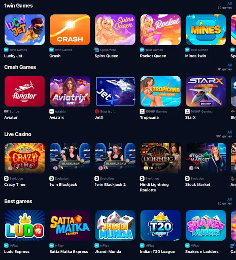 1win best games Indonesia